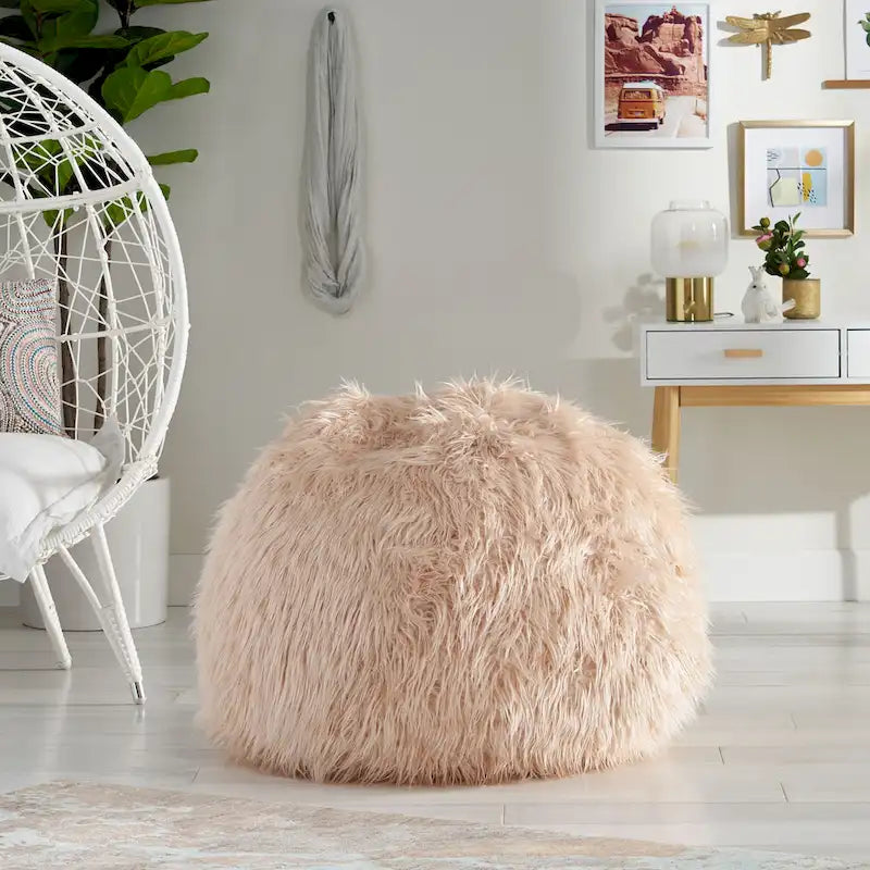 Pouff Moderno in Ecopelliccia Glam