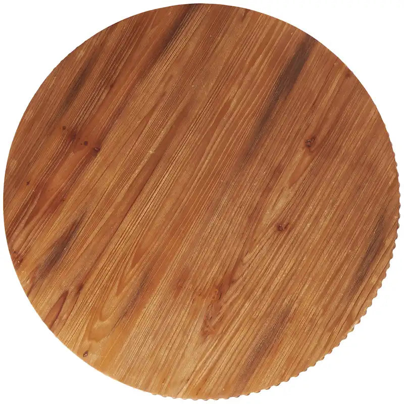 Tavolino da Caffè con Perle di Legno e Base a X in Metallo