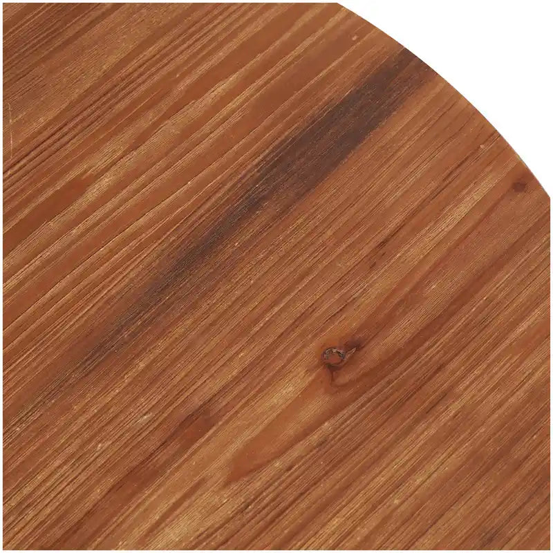 Tavolino da Caffè con Perle di Legno e Base a X in Metallo