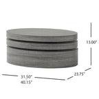 Tavolino da Caffè Ovale Girevole in Legno Mod
