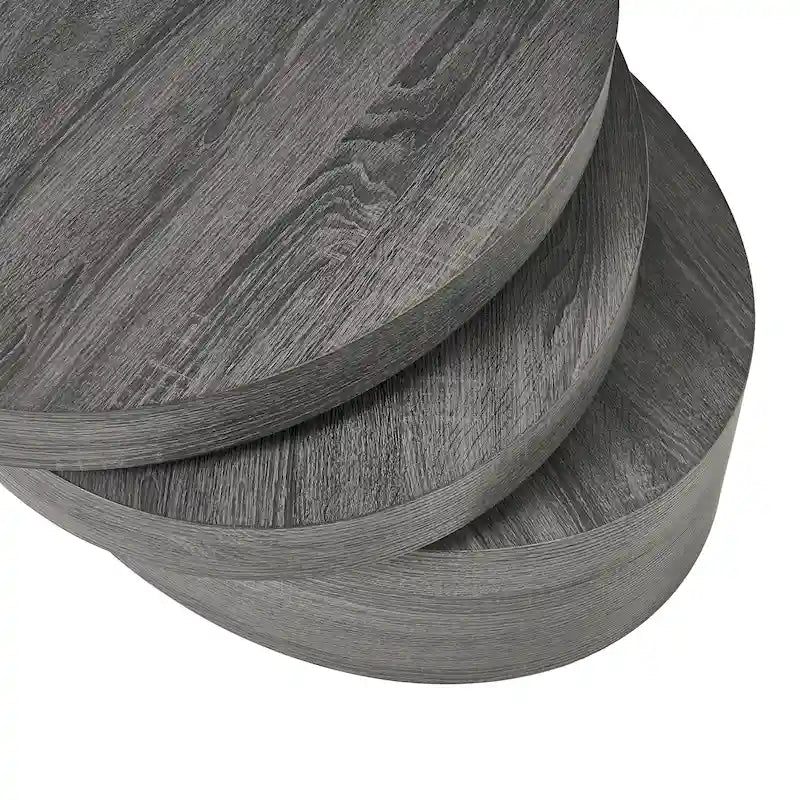 Tavolino da Caffè Ovale Girevole in Legno Mod