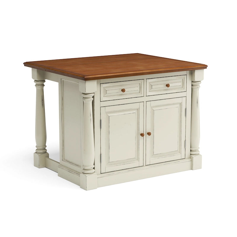 Isola da cucina in legno bianco sporco