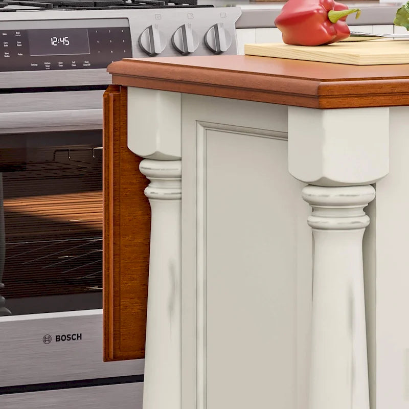 Isola da cucina in legno bianco sporco