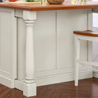 Isola da cucina in legno bianco sporco
