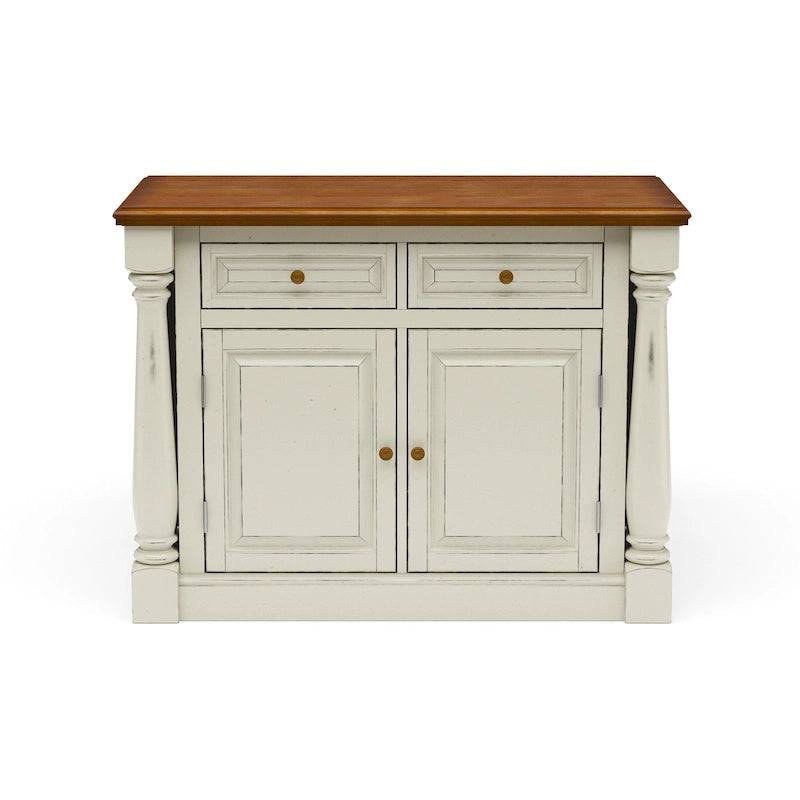 Isola da cucina in legno bianco sporco