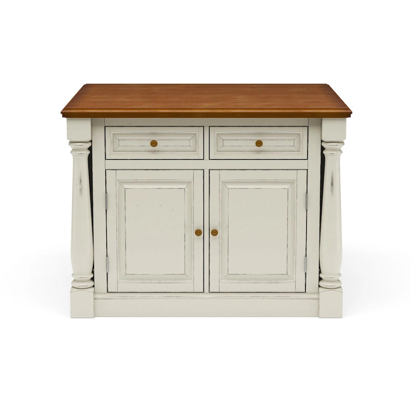 Isola da cucina in legno bianco sporco
