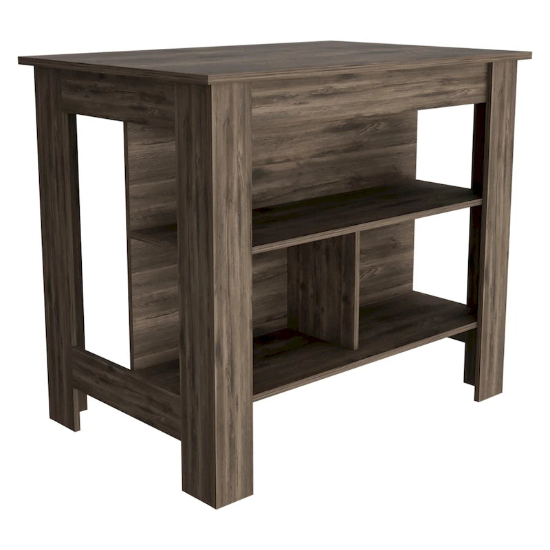 Isola da cucina in legno a 3 ripiani in stile casual