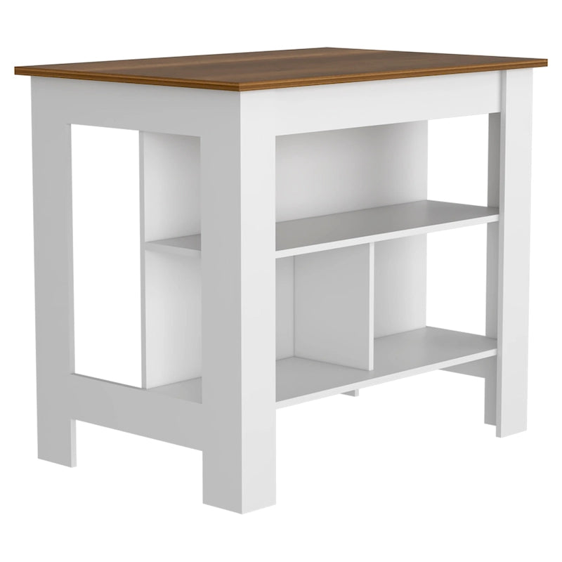 Isola da cucina in legno a 3 ripiani in stile casual