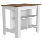 Isola da cucina in legno a 3 ripiani in stile casual