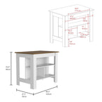 Isola da cucina in legno a 3 ripiani in stile casual