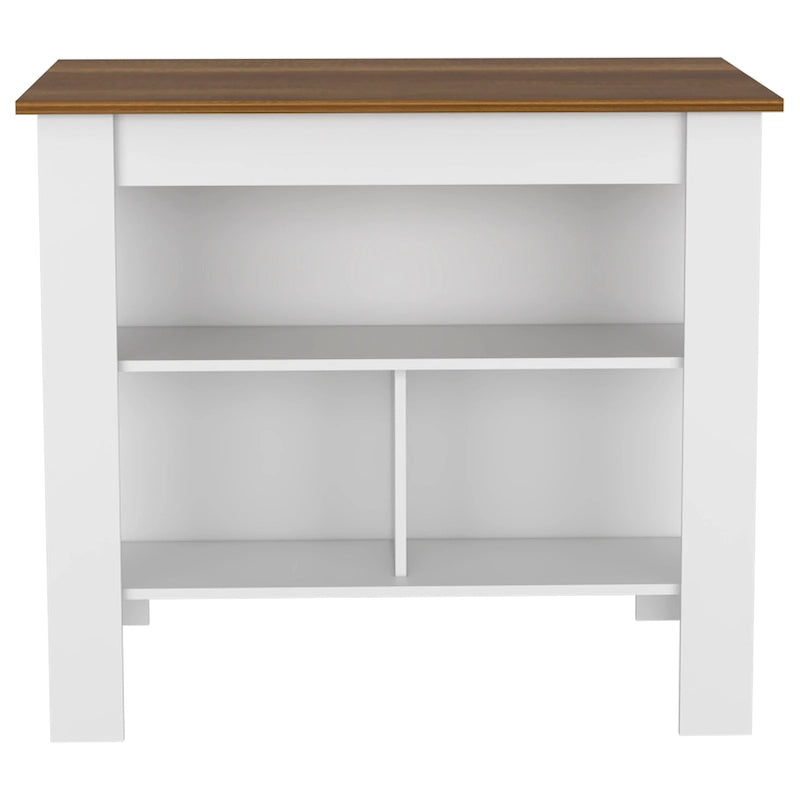 Isola da cucina in legno a 3 ripiani in stile casual