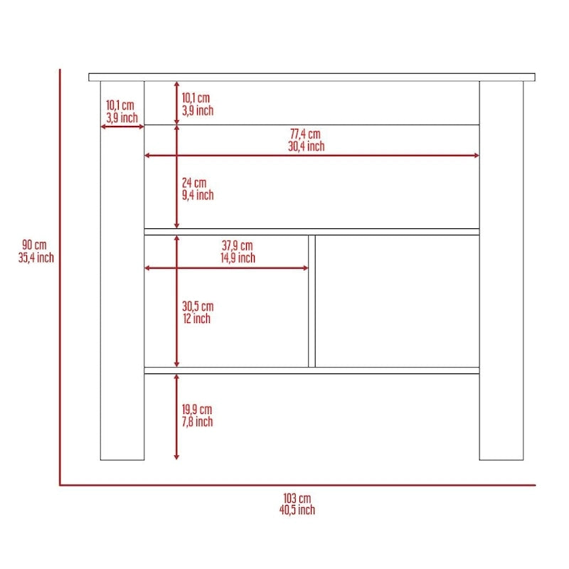 Isola da cucina in legno a 3 ripiani in stile casual