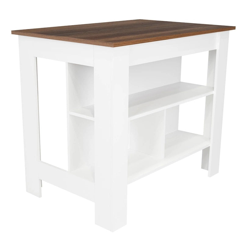 Isola da cucina in legno a 3 ripiani in stile casual