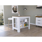Isola da cucina in legno a 3 ripiani in stile casual