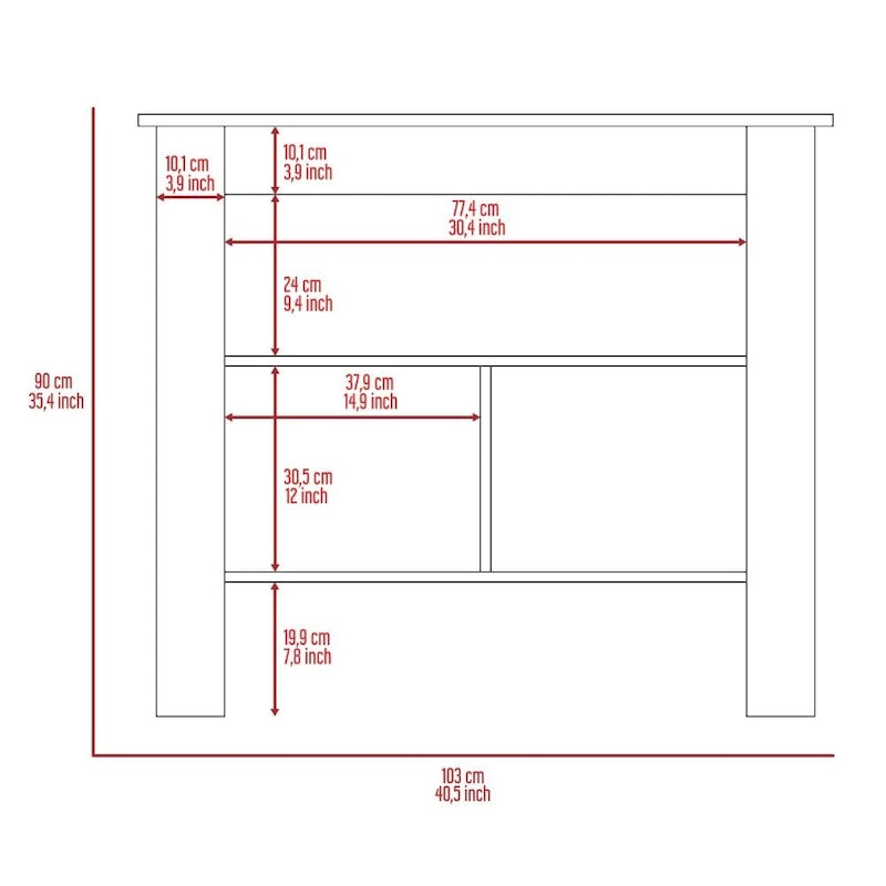 Isola da cucina in legno a 3 ripiani in stile casual