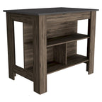 Isola da cucina in legno a 3 ripiani in stile casual