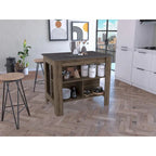Isola da cucina in legno a 3 ripiani in stile casual
