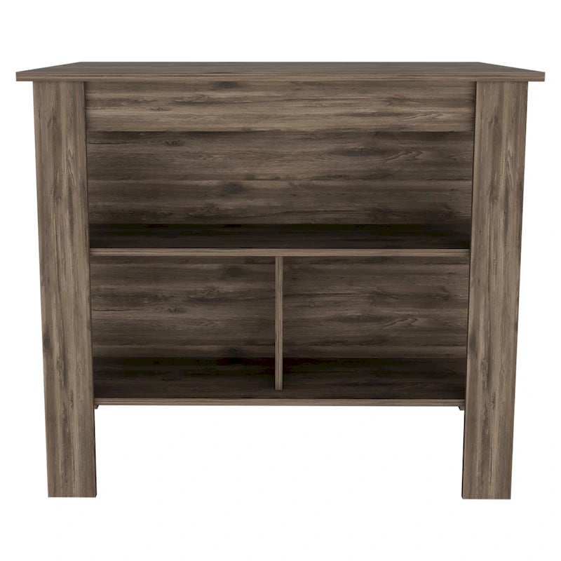 Isola da cucina in legno a 3 ripiani in stile casual