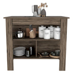 Isola da cucina in legno a 3 ripiani in stile casual