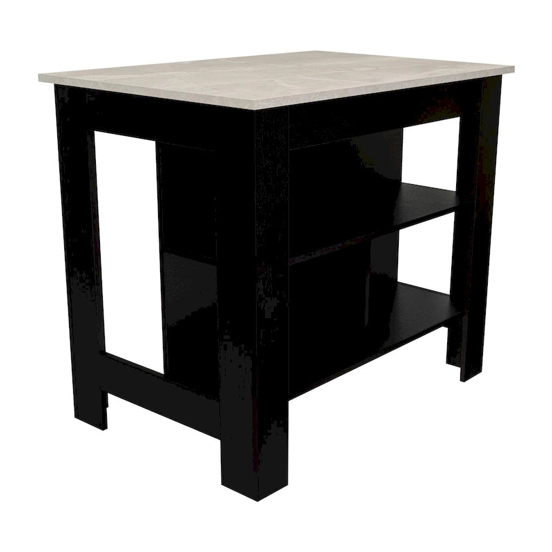 Isola da cucina in legno a 3 ripiani in stile casual
