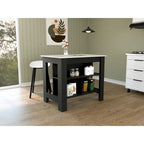 Isola da cucina in legno a 3 ripiani in stile casual