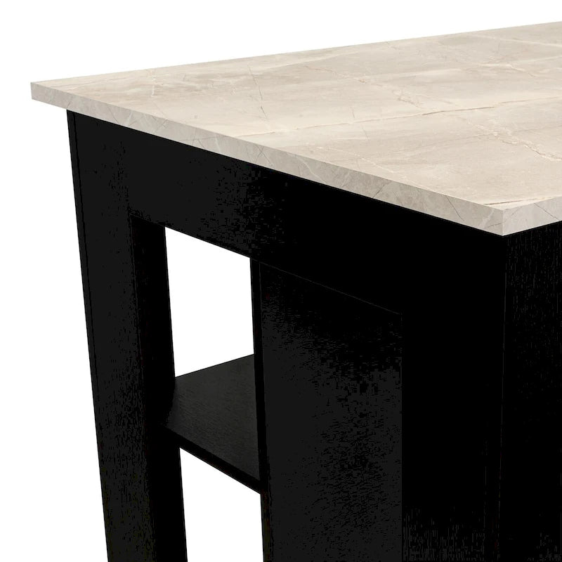 Isola da cucina in legno a 3 ripiani in stile casual