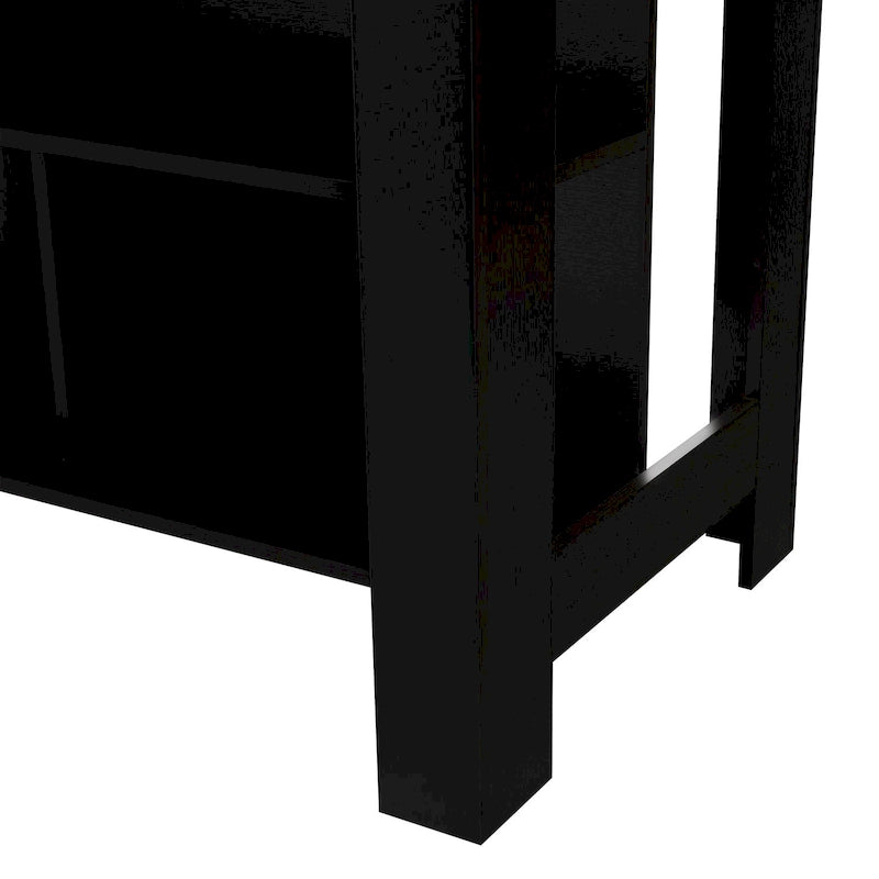 Isola da cucina in legno a 3 ripiani in stile casual