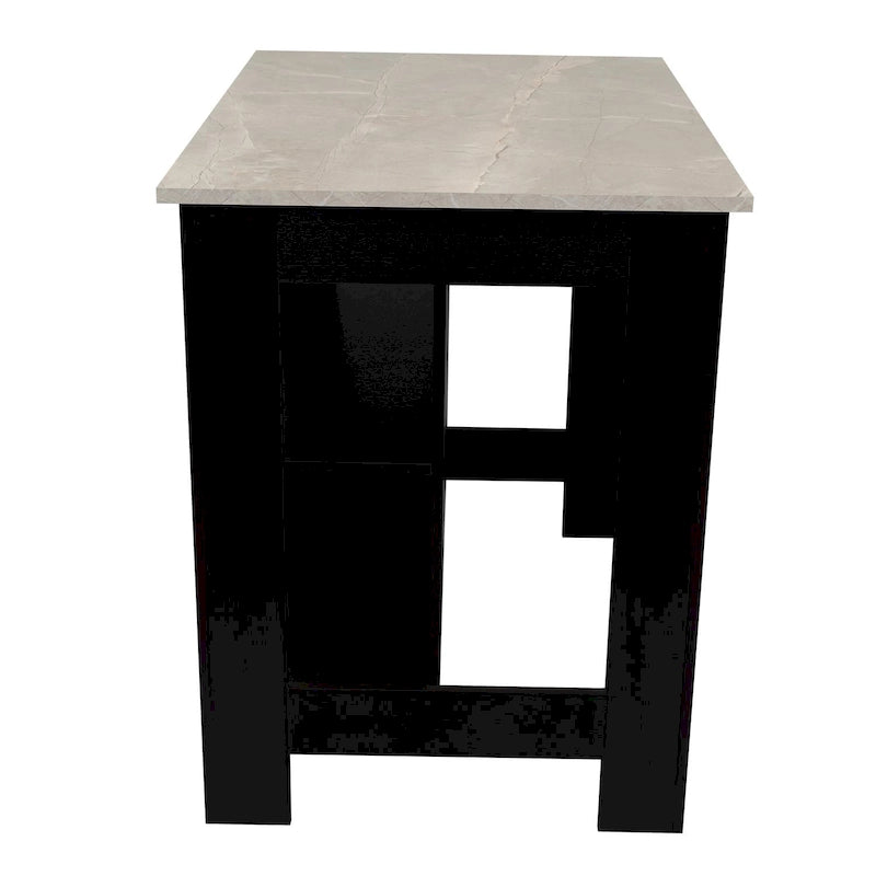 Isola da cucina in legno a 3 ripiani in stile casual