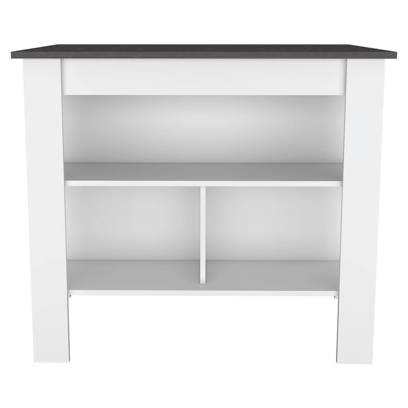 Isola da cucina in legno a 3 ripiani in stile casual