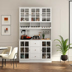 79Credenza da cucina con ante in vetro, mobile buffet laccato