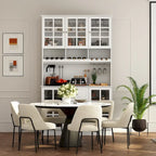 79Credenza da cucina con ante in vetro, mobile buffet laccato