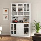 79Credenza da cucina con ante in vetro, mobile buffet laccato