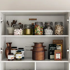 79Credenza da cucina con ante in vetro, mobile buffet laccato