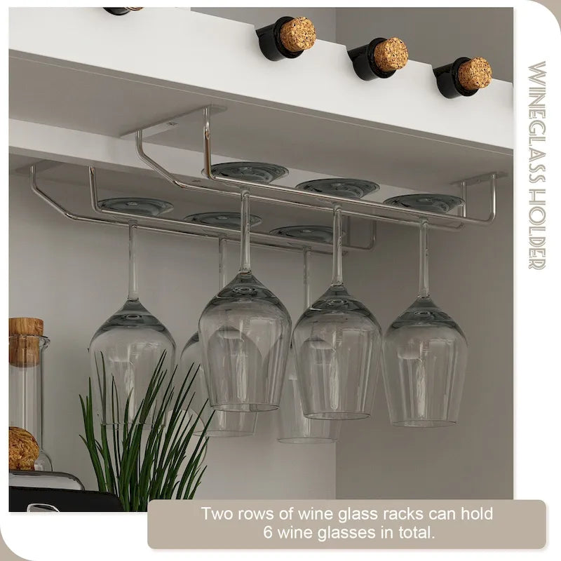 79Credenza da cucina con ante in vetro, mobile buffet laccato