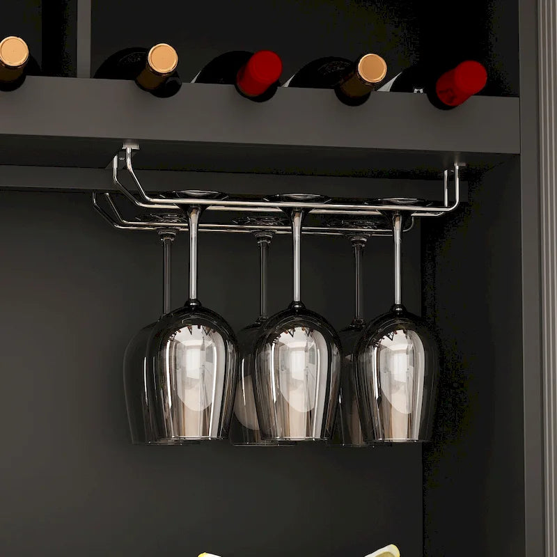 79Credenza da cucina con ante in vetro, mobile buffet laccato