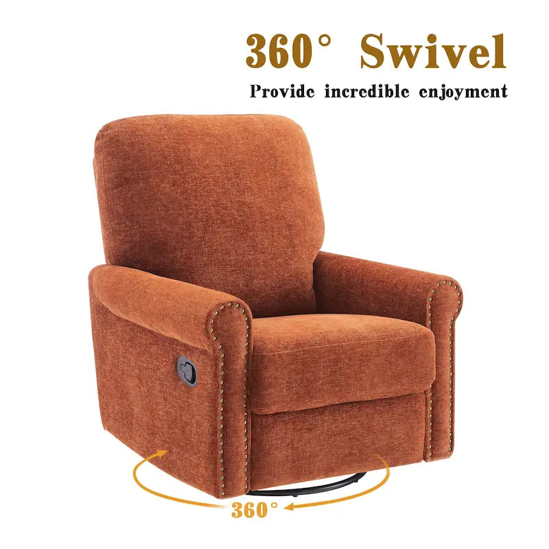 Poltrona reclinabile girevole a 360 gradi con movimento oscillatorio e poggiapiedi integrato (confezione da 2)