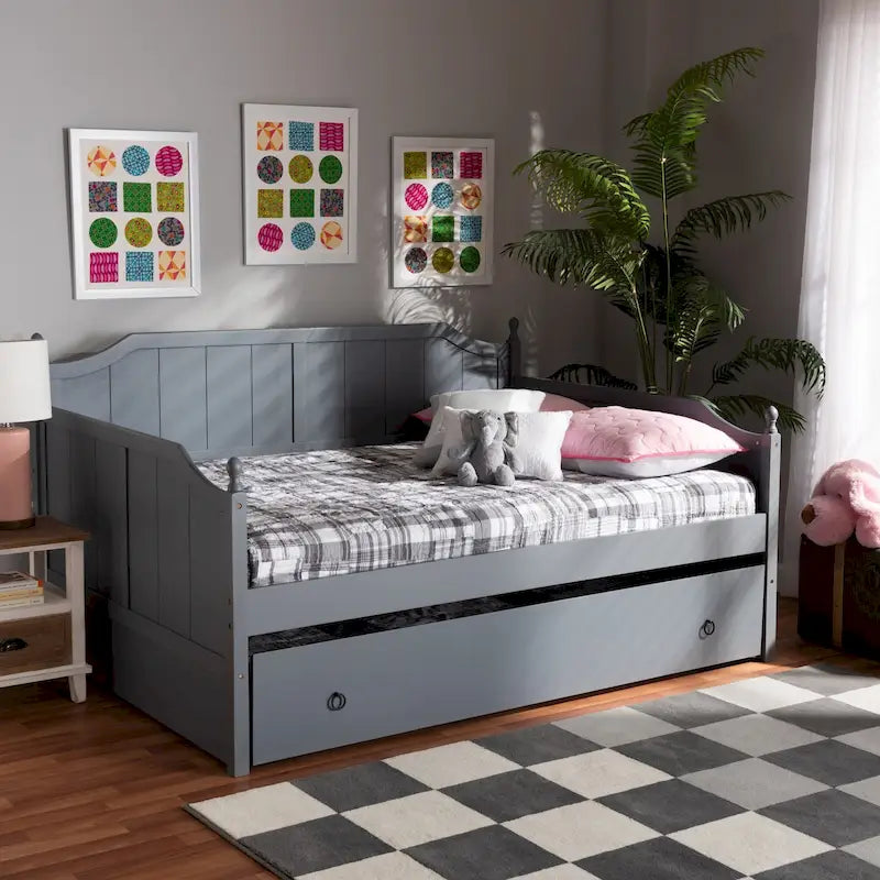 Divano letto stile cottage/rustico, una piazza e mezza, con letto estraibile singolo