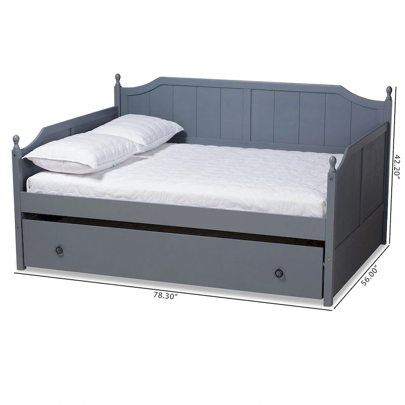 Divano letto stile cottage/rustico, una piazza e mezza, con letto estraibile singolo