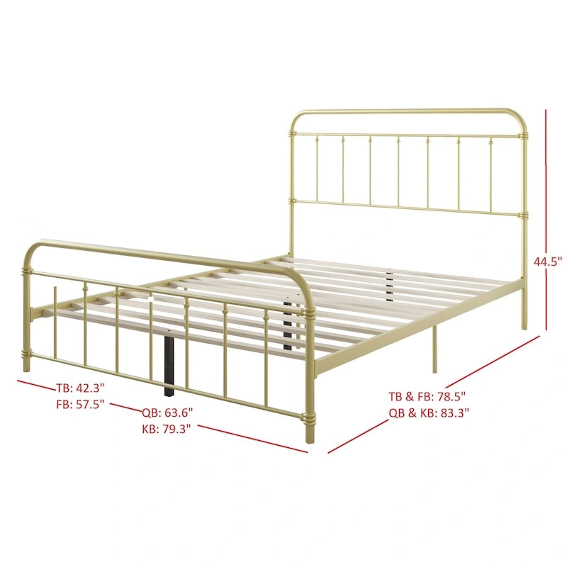 Letto a piattaforma in metallo