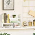 Organizzatore da scrivania retrò a 3 scomparti in legno bianco