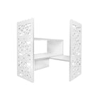 Organizzatore da scrivania retrò a 3 scomparti in legno bianco