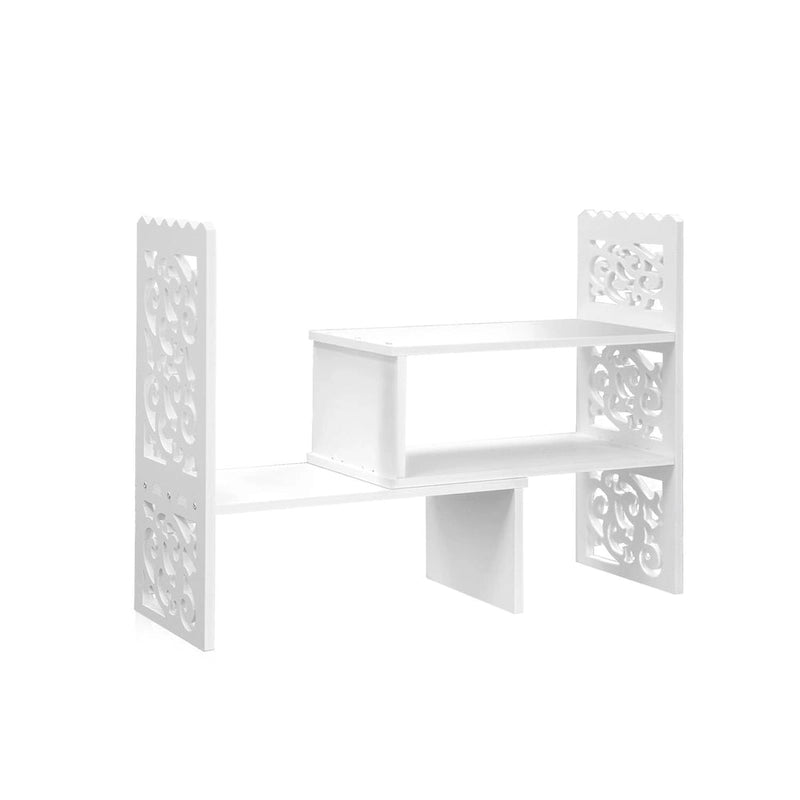 Organizzatore da scrivania retrò a 3 scomparti in legno bianco