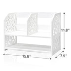 Organizzatore da scrivania retrò a 3 scomparti in legno bianco