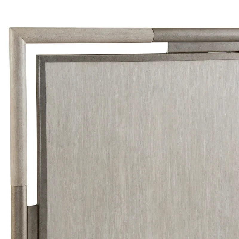 Letto a pannelli in legno massiccio con struttura in metallo, color Champagne
