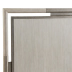 Letto a pannelli in legno massiccio con struttura in metallo, color Champagne
