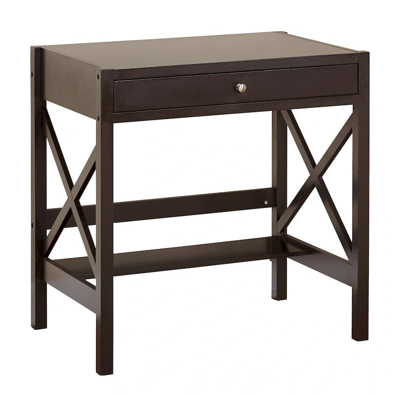 Scrivania rustica in legno con montanti a X