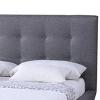 Letto a piattaforma imbottito grigio di metà secolo
