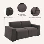 Divano moderno in tessuto di lino 71*35.5, elegante e minimalista 2-3 posti, facile da installare, squisito divanetto
