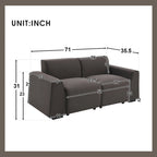 Divano moderno in tessuto di lino 71*35.5, elegante e minimalista 2-3 posti, facile da installare, squisito divanetto