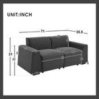 Divano moderno in tessuto di lino 71*35.5, elegante e minimalista 2-3 posti, facile da installare, squisito divanetto